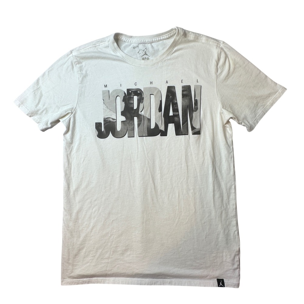Jordan T-Shirt Mens M White Michael Jordan Photo Graphic Tee 833929-100 Cotton